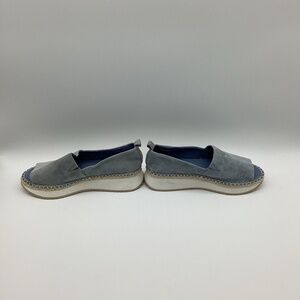 988. DKNY Orza Baby Blue Suede Wedge Sandals NWT Size 9